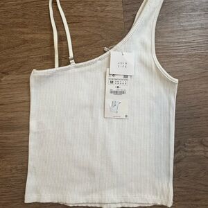 Zara Cream Asymmetrical Sleeveless Camisole